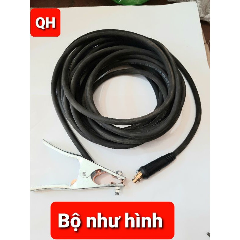 Chọn bộ 10M Dây mát  máy hàn phi 16mm và kìm kẹp mát + rắc cắm vào máy