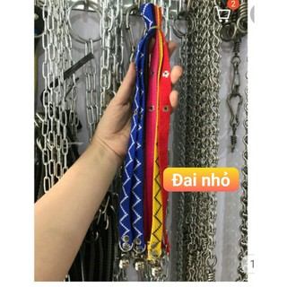 Dây đai đeo cổ chó, mèo.Đai nhỏ cho mèo ,chó cảnh có chuông cổ,đai lớn ,vải dù rất bền có thể giặt.Có nhiều lỗ khuy