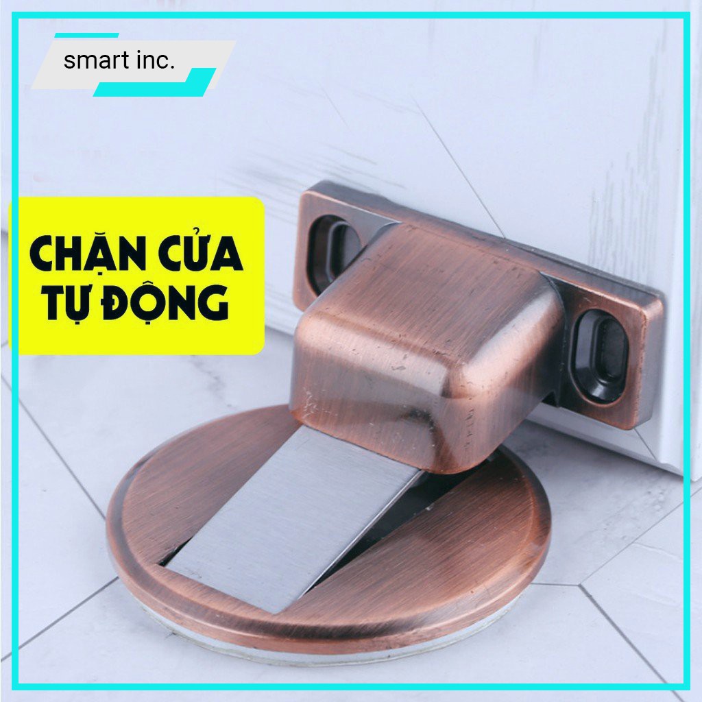 Chặn Cửa Hít Nam Châm Chống Va Đập Dán Sàn Nhà Giảm Tiếng Ồn Inox