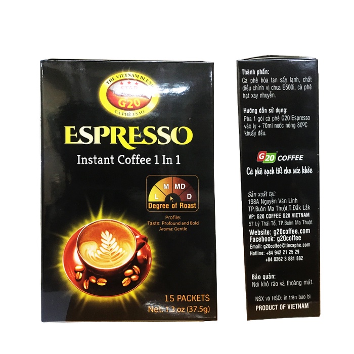 Cà Phê Hòa Tan Espresso - G20 COFFEE (Hộp 15 gói) | BigBuy360 - bigbuy360.vn