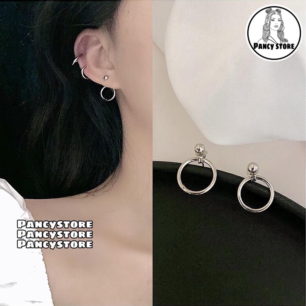 bông tai khuyên tai nam nữ bi tròn xỏ vòng Unisex