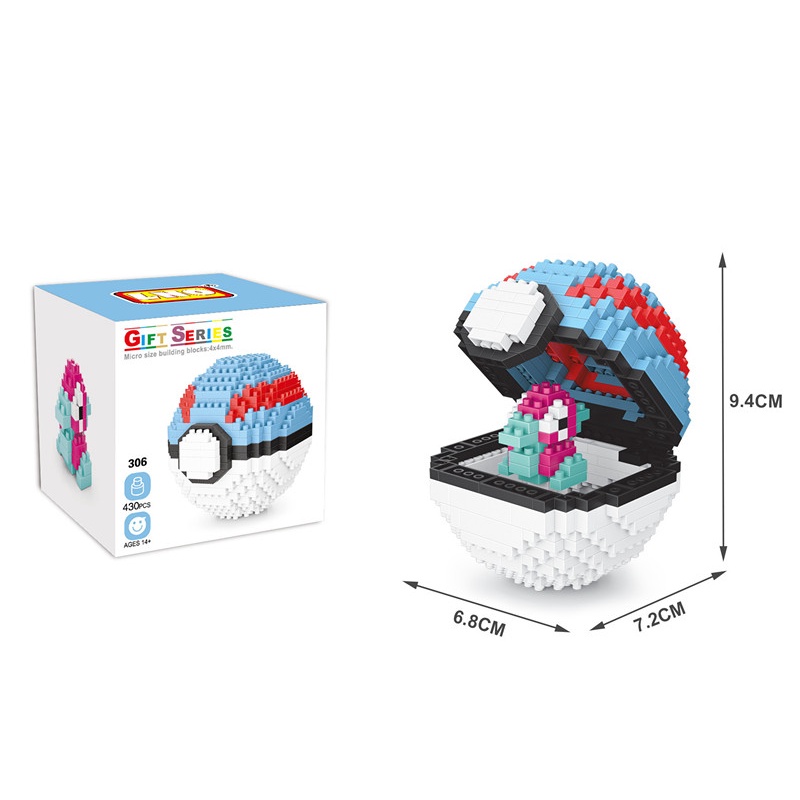 ZHAN QI TOYS Đồ Chơi Lắp Ráp Mô Hình Bóng Pokemon Mini Cho Bé