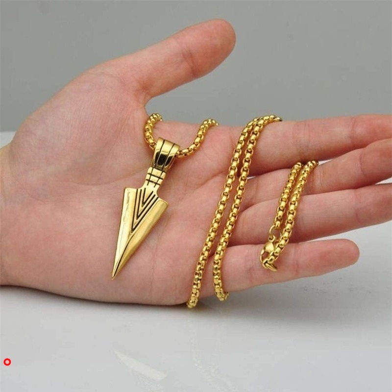 Vòng cổ unisex mạ vàng/bạc mặt hình mũi tên