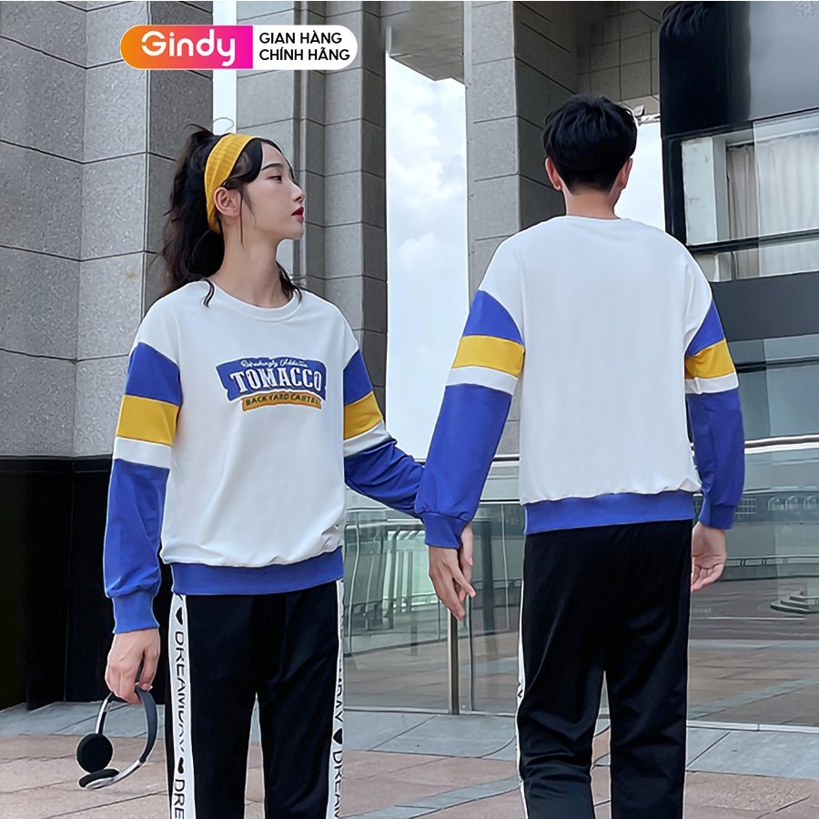 Áo hoodie cặp đôi áo sweater nỉ da cá  nam nữ GINDY basic dài tay forrm rộng thời trang thu đông A10106