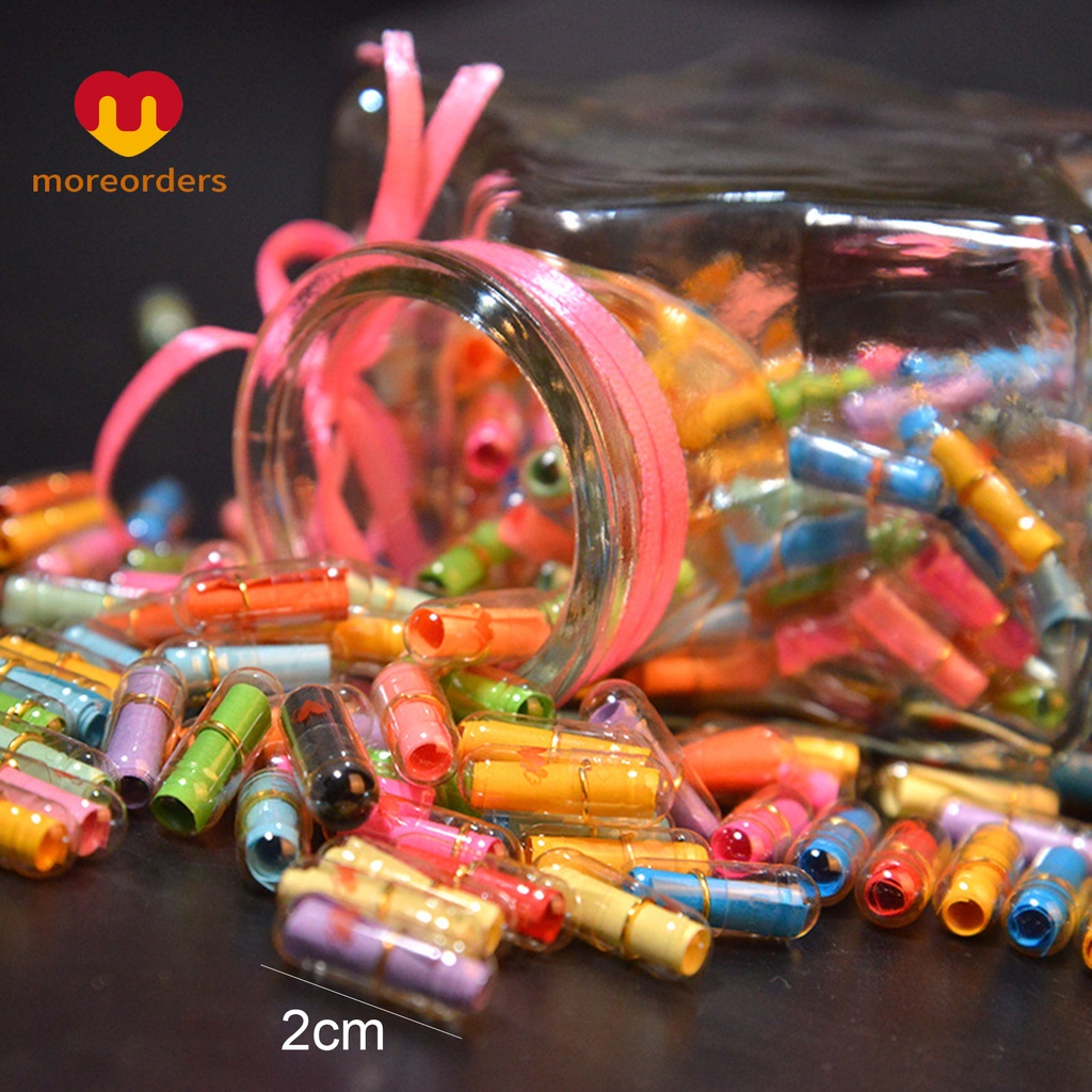 Set 50/100 phụ kiện trang trí lọ điều ước hình viên con nhộng nhiều màu sắc