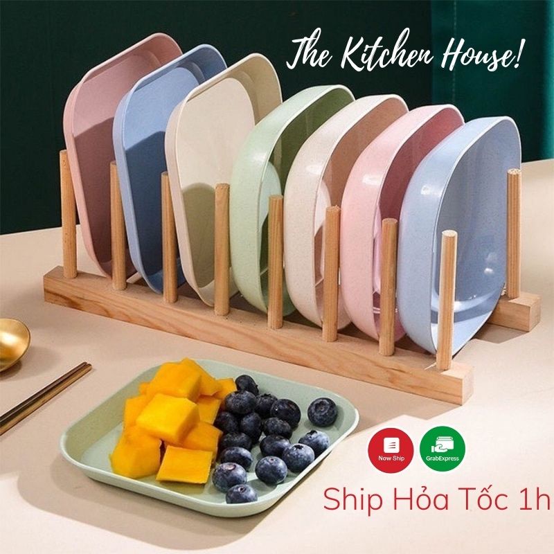 Đĩa nhựa lúa mạch đựng hoa quả, trái cây Đĩa trang trí đồ bàn ăn an toàn tiện dụng The Kitchen House