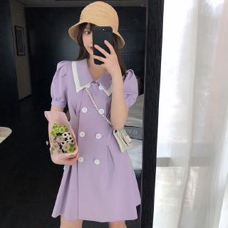 Đầm midi tay phồng thời trang mùa hè cho nữ