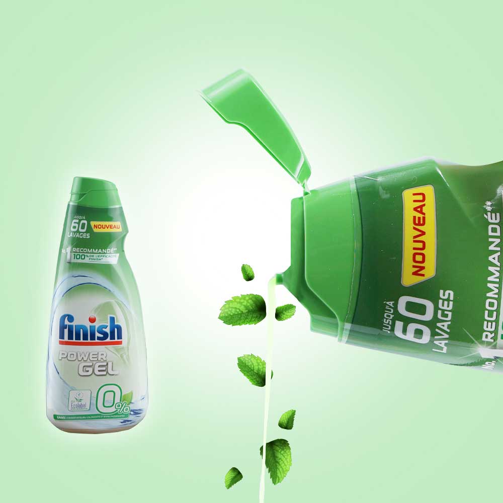 Gel rửa chén Finish Eco 0% 900ml