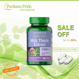 [Puritan's Pride] Viên uống Giải độc gan Milk Thistle Extract 1000mg- chiết xuất từ cây kế sữa 180 viên- nhập khẩu từ Mỹ