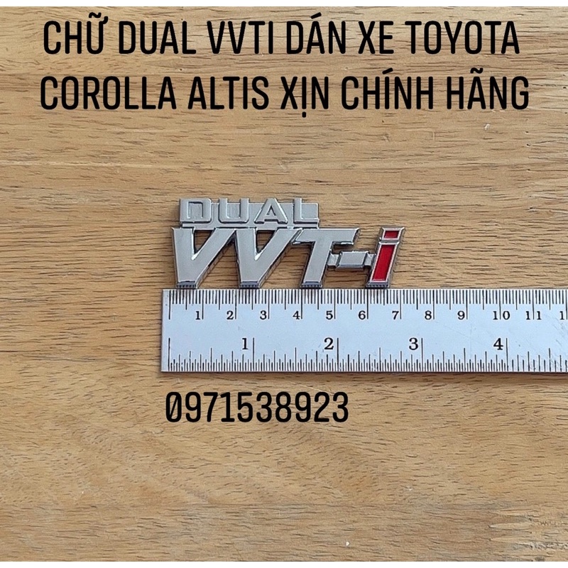 LOGO CHỮ NỔI DUAL VVTI, VVTI dán xe toyota vios corolla altis xịn chính hãng