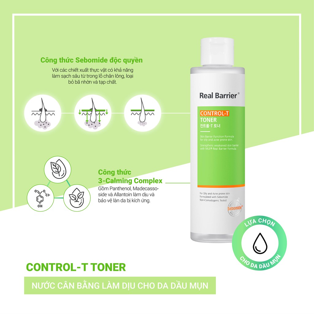 Nước cân bằng làm dịu REAL BARRIER Control-T Toner 190ml