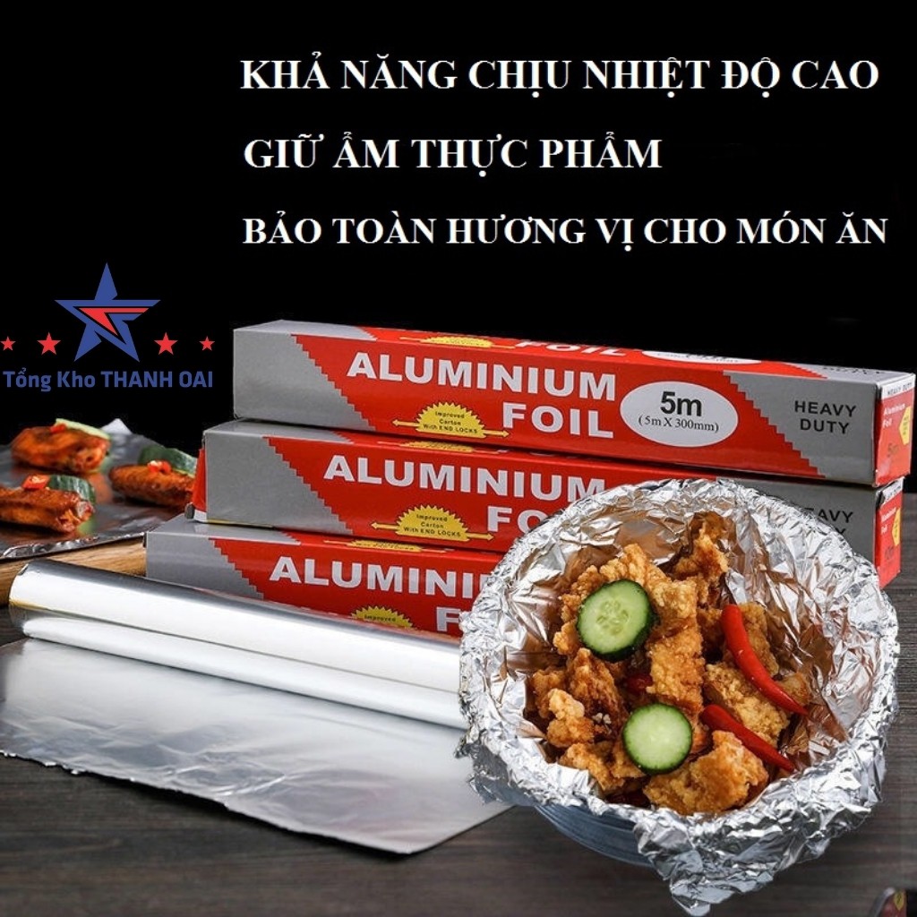 Giấy bạc nướng thực phẩm 3M cho nồi chiên không dầu nướng thịt cách nhiệt bọc thức ăn