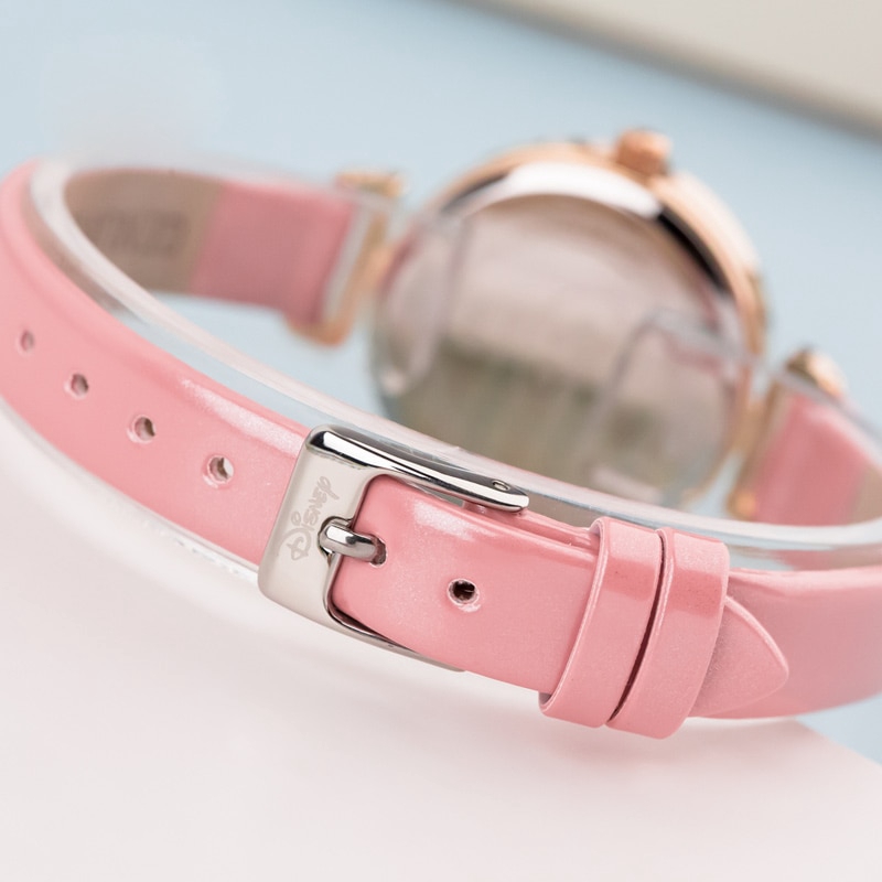 Minnie Mouse Luxury Bling Crystal Leather Quartz Đồng hồ nữ Beautiful Bow Little Disney Watch Chống nước