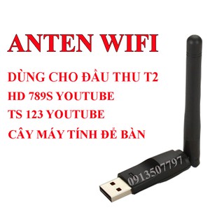 Anten wifi dùng cho đầu thu kỹ thuật số DH 789S, TS 123 youtube, máy tính để bàn