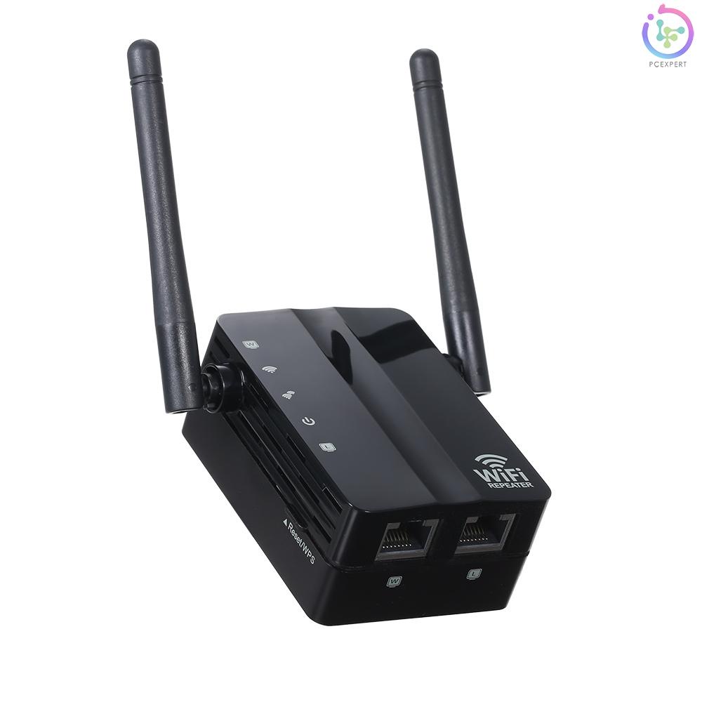 WiFi Repeater Wireless 300Mbps Router AP Mode WiFi Extender 2.4G Wireless Repeater (Black)