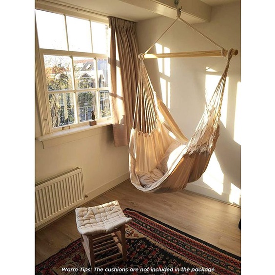 Võng lười vải Cavas treo khung hoặc treo trần nhà dùng để thư giản, trang trí nội thất, sân vườn