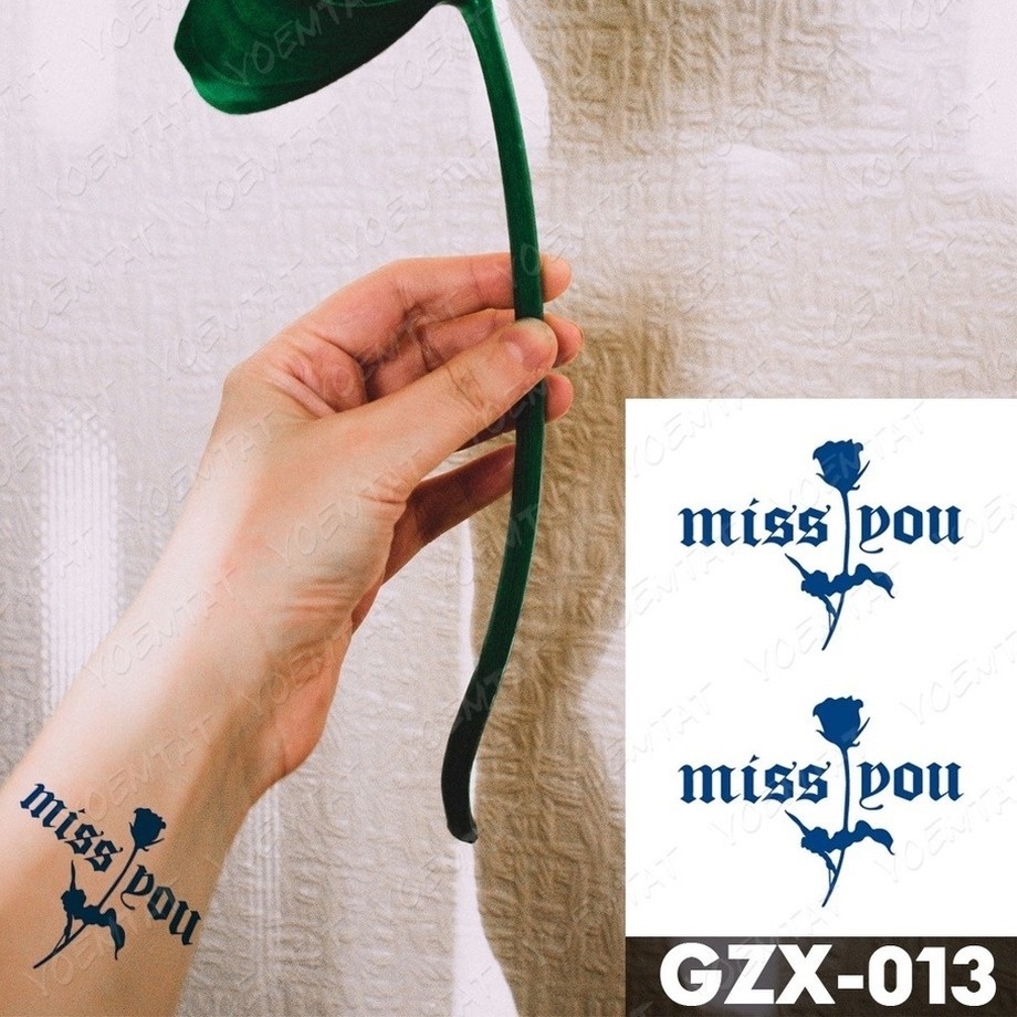 Hình Xăm Dán Tạm Thời Họa Tiết Chữ Trung Quốc Chống Nước Độc Đáo