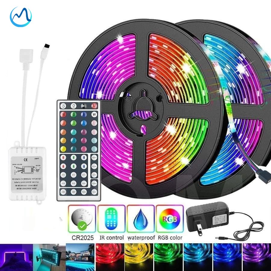 Đèn led trang trí RGB 5050 SMD 2835 5M 10M 15M điều khiển từ xa Dengan với Diode DC 12V