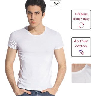 Áo thun nam tay ngắn TN01, cổ tròn màu trắng trơn form bassic chuẩn 100% cotton