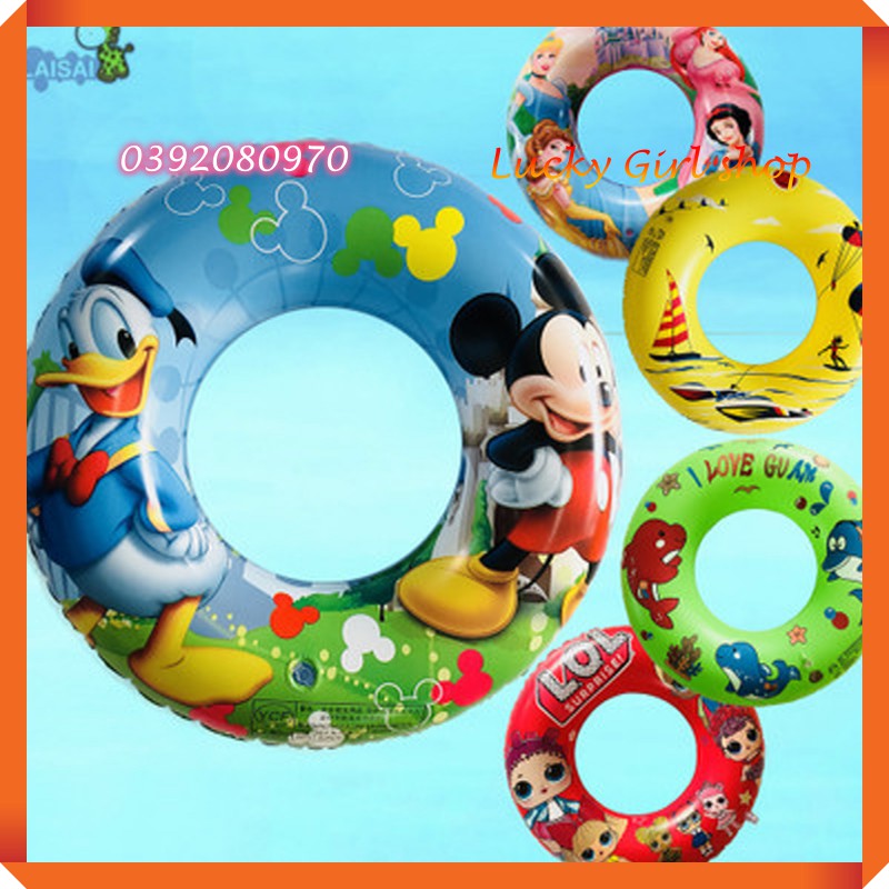 Phao Bơi Tròn Hoạt Hình Kỳ Lân Unicorn, Chuột Mickey, Công Chúa Disney Đủ Size Cho Trẻ Em Và Người Lớn - Lucky Girl shop