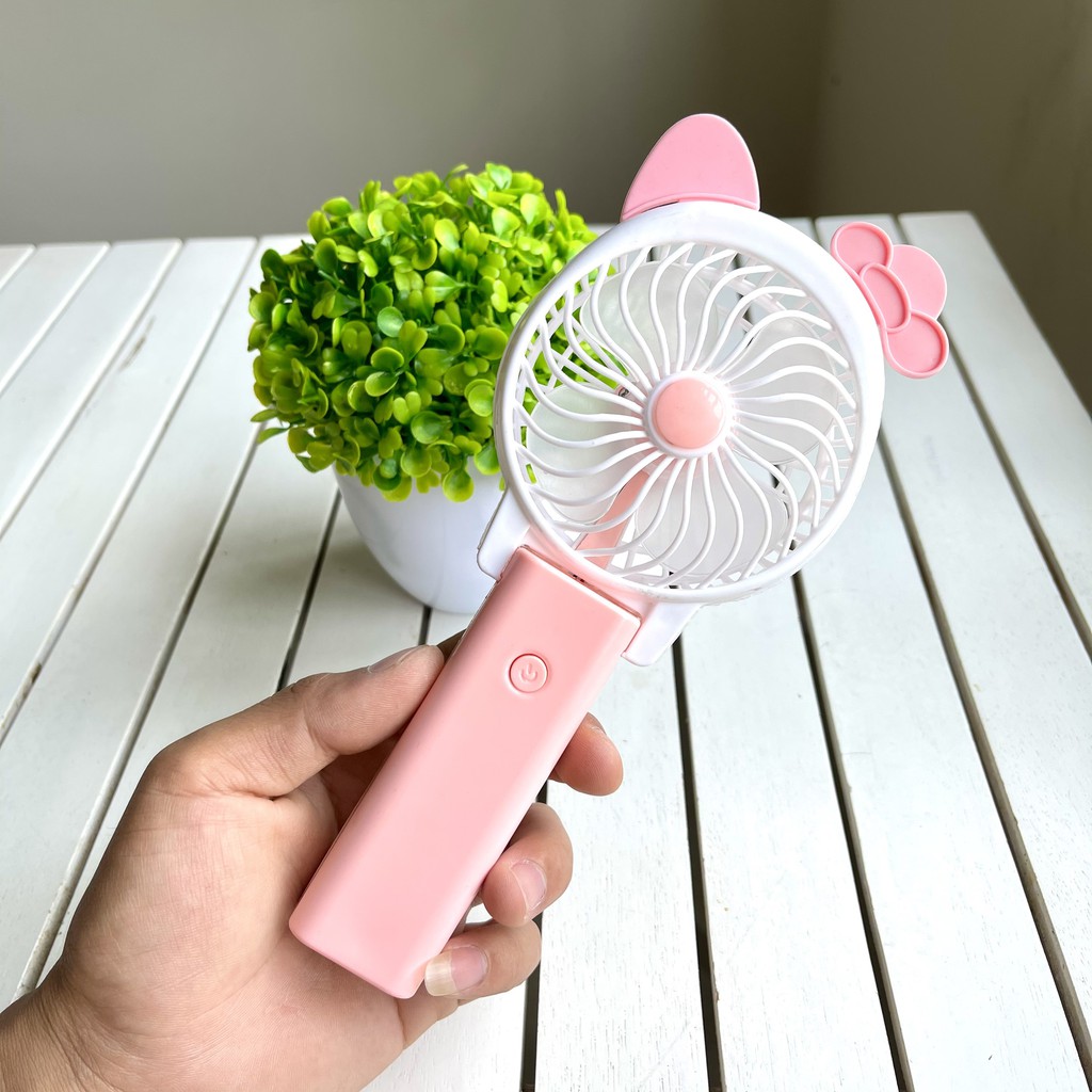 Quạt mini tích điện cầm tay để bàn, quạt usb sạc điện cute phong cách hàn quốc mẫu đẹp