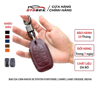 Bao da chìa khoá ô tô toyota camry, fortuner chìa thông minh 4 nút bảo vệ chìa khoá oto cao cấp chống xước