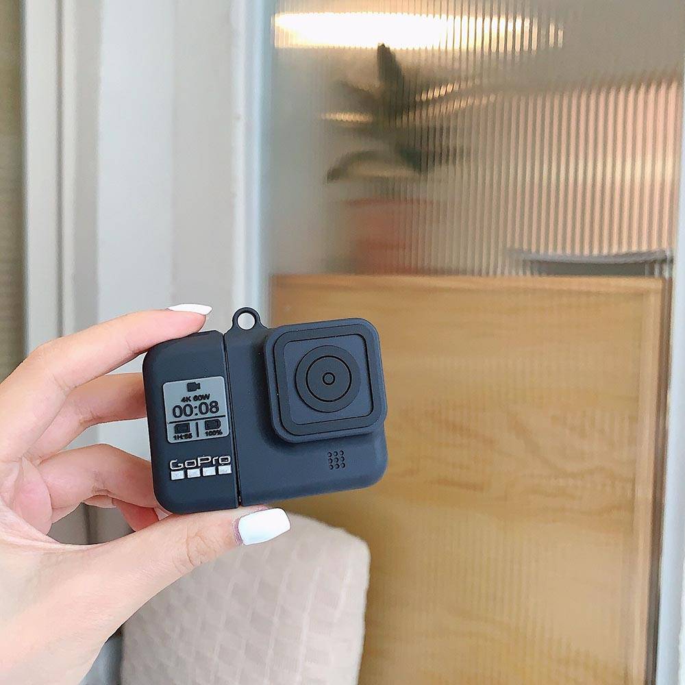 Vỏ bảo vệ hộp sạc tai nghe không dây phối hình máy ảnh bằng silicon chống rơi thích hợp cho Airpods 3 1/2/3 2021 Pro