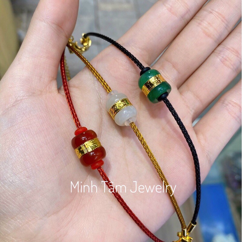 Vòng tay lu thống dát Au 24k,Vòng tay lu thống bạch ngọc dát Au 24k-Minh Tâm Jewelry