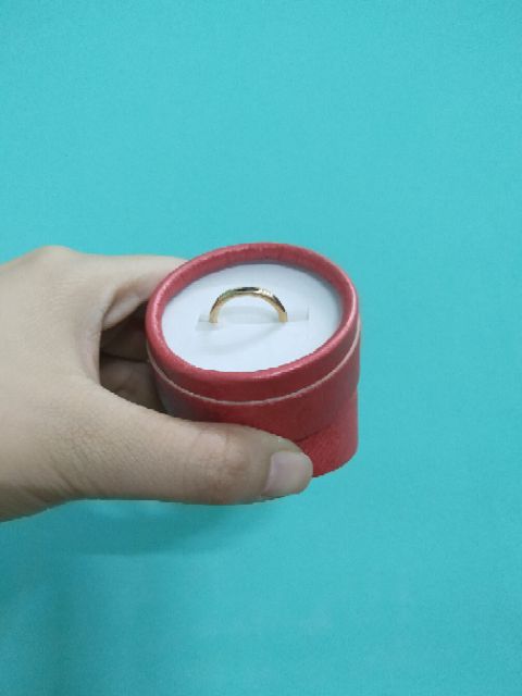 Hộp đựng nhẫn tròn ép nơ có mút 5cmx3,5cm