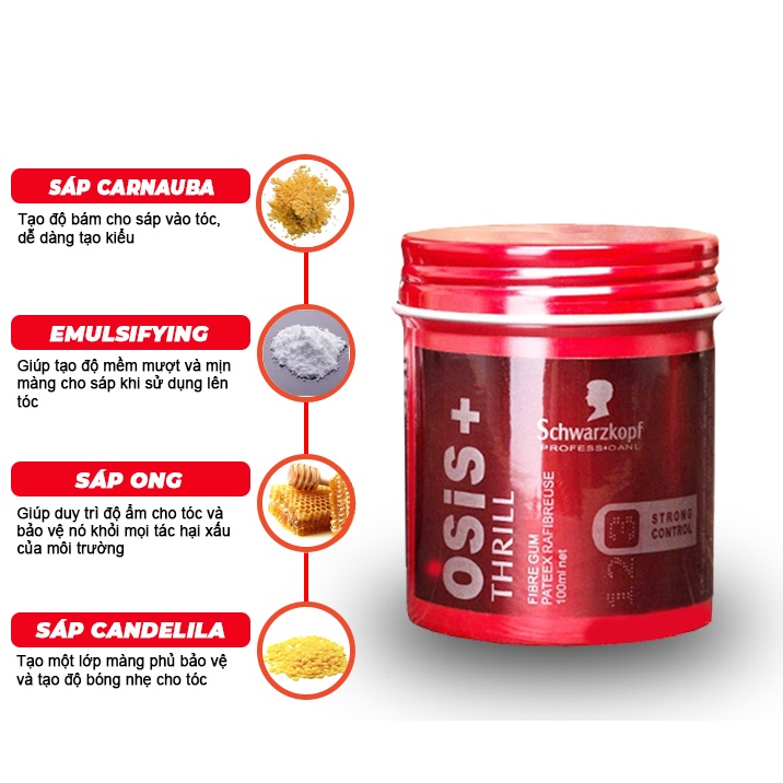Sáp vuốt tóc nam OSIS+ Thrill tạo kiểu giữ nếp cho tóc Lamyra