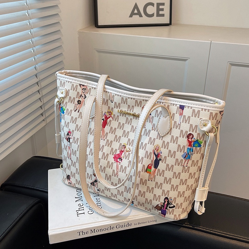 Túi Đeo Vai Cỡ Lớn In Họa Tiết Hoạt Hình Phong Cách Cổ Điển Thời Trang Cho Nữ