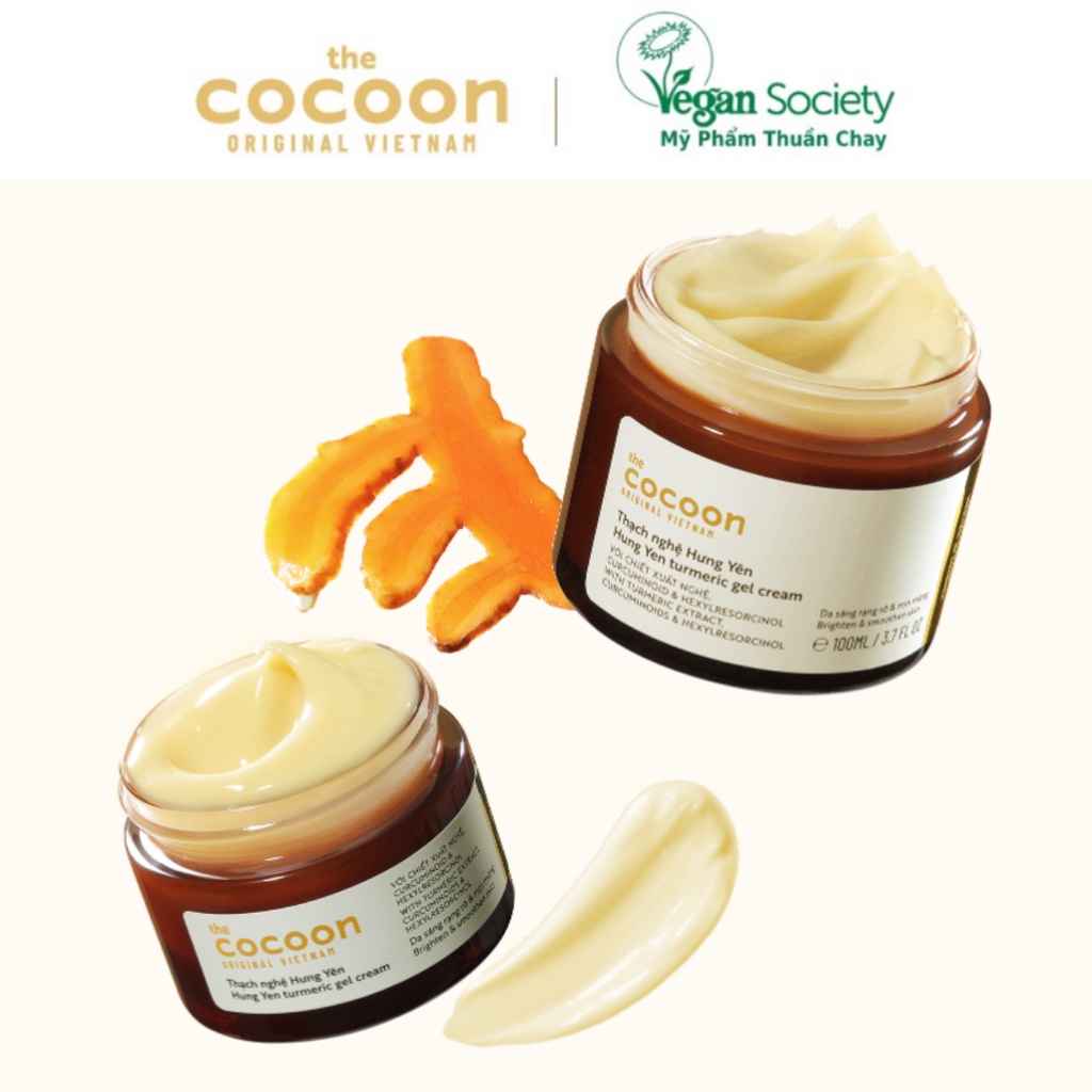 Thạch Nghệ Hưng Yên giúp làm sáng da và mờ thâm Cocoon 100ml - Mỹ phẩm thuần chay Việt Nam - Vegan Society