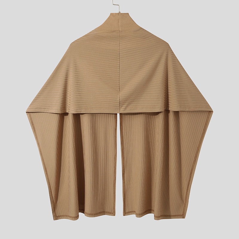 Áo sweater dệt kim INCERUN dáng rộng màu trơn cổ cao tay cánh dơi thoải mái thời trang cho nam