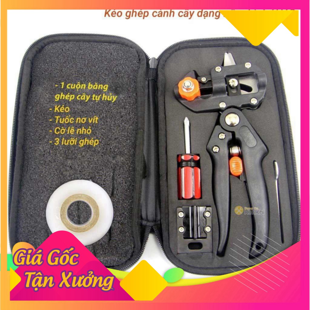 Xả hàng Kéo ghép cành cây thép carbon cứng + Cuộn băng keo ghép 3cmx85m