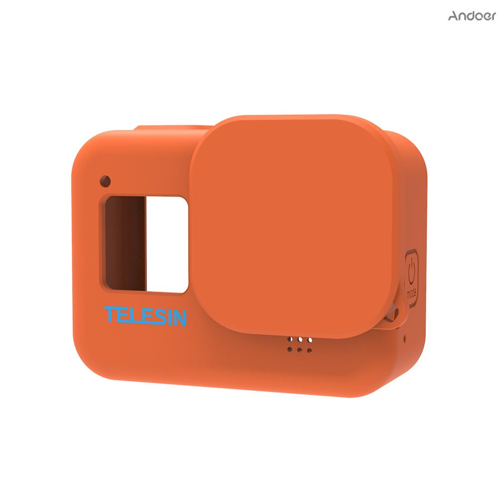 Telesin Vỏ Silicon Bảo Vệ Ống Kính Máy Ảnh Kèm Dây Đeo Cho Gopro Hero 8 | BigBuy360 - bigbuy360.vn