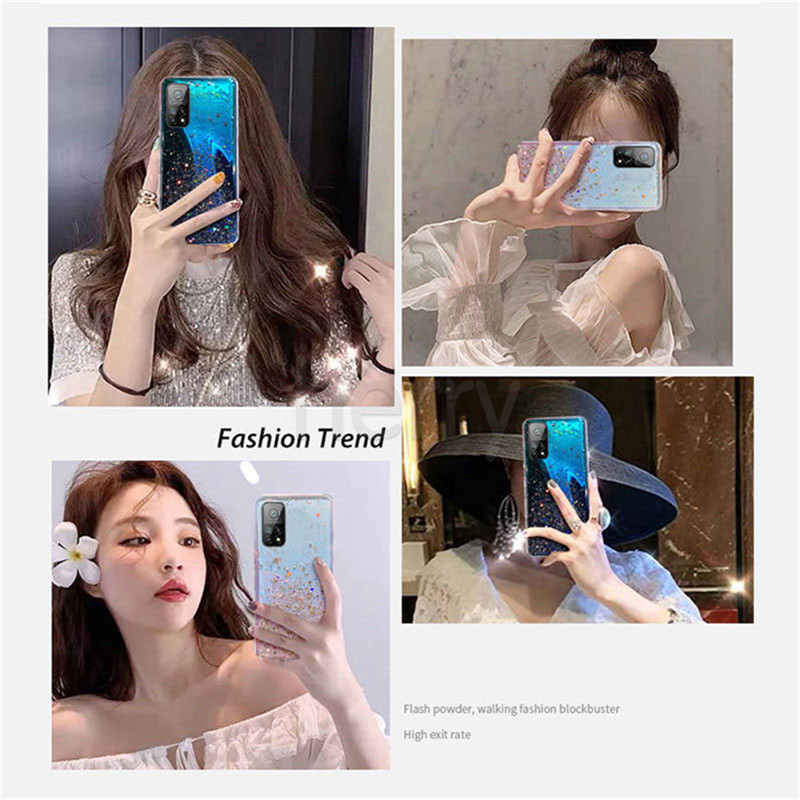 Ốp lưng TPU Bầu trời đầy sao tỏa sáng Có giá đỡ điện thoại di động vỏ điện thoại Cho Xiaomi Redmi Note 9 9s 8 7 Pro 9T 9A 9C Chống Sock Chống Trầy Chống vết dầu