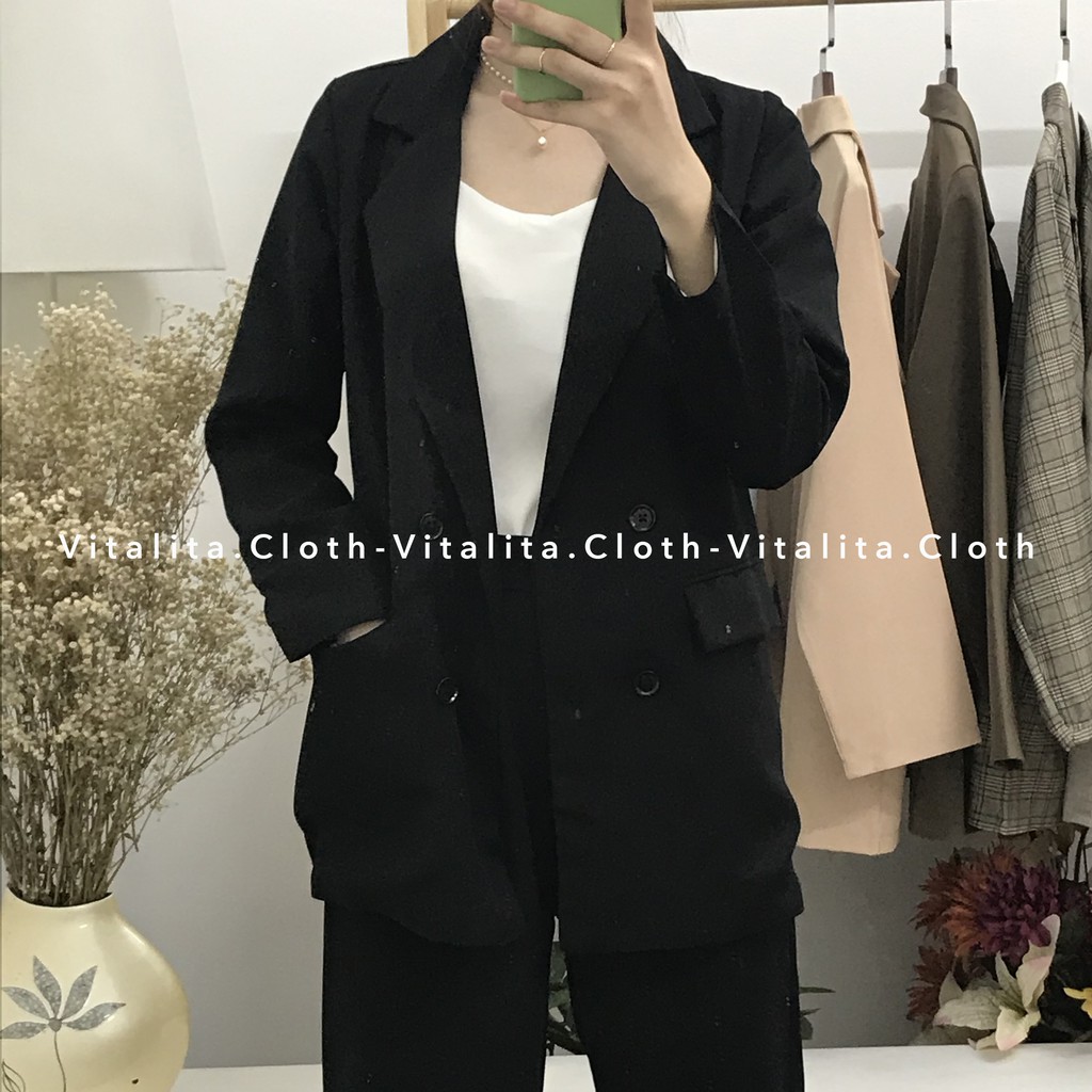 Áo vest nữ Blazer phong cách Hàn Quốc [Ảnh Video thật] - Kiểu áo Vest nữ khoác ngoài cực xinh | BigBuy360 - bigbuy360.vn
