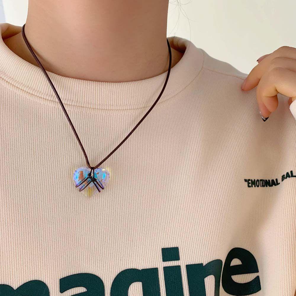 1 Vòng Cổ Choker Mặt Trái Tim Đơn Giản Phong Cách Hàn Quốc