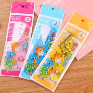 Bộ 4 thước kẻ set thước kẻ