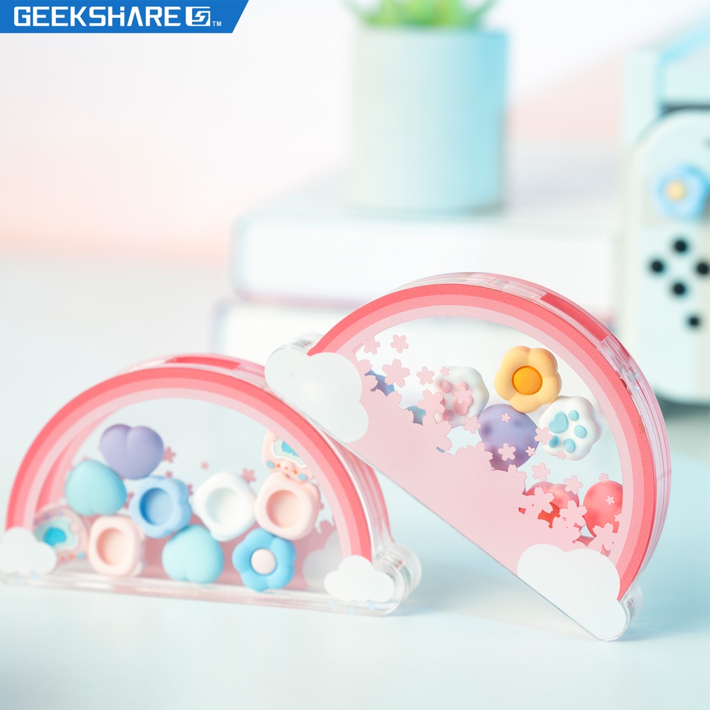 Vỏ Bảo Vệ Nút Điều Khiển Tay Cầm Chơi Game Nintendo Switch Màu Cầu Vồng Xinh Xắn