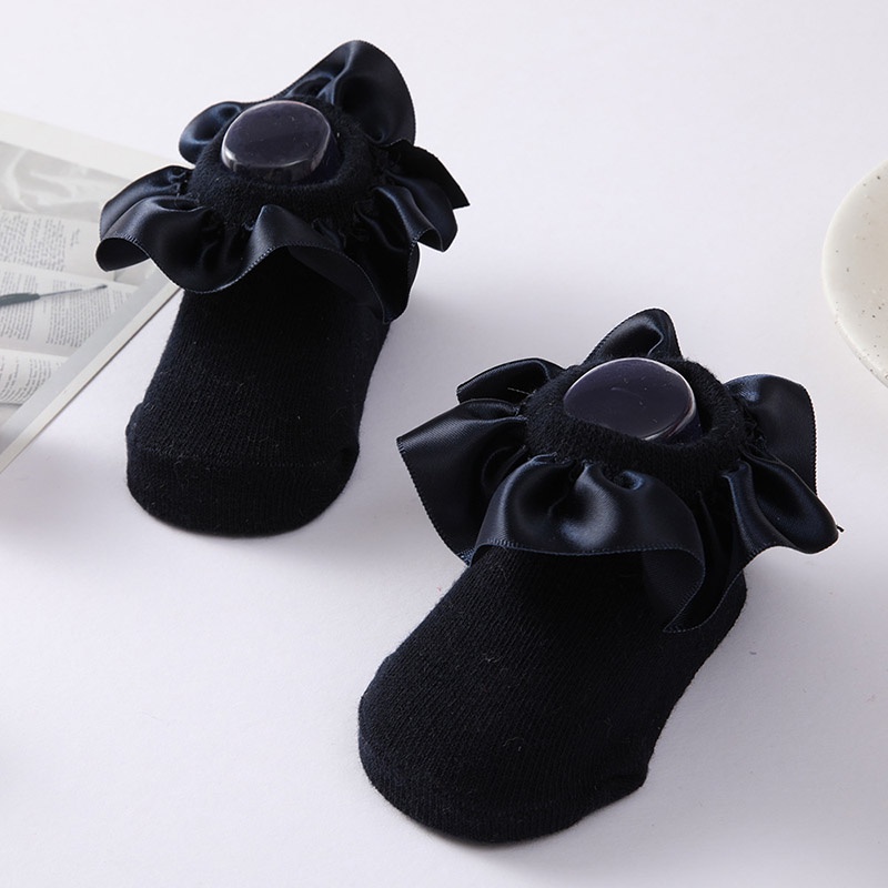 Vớ Cotton Cổ Thấp Màu Trơn Thoáng Khí Chống Trượt Dễ Thương Cho Bé Gái