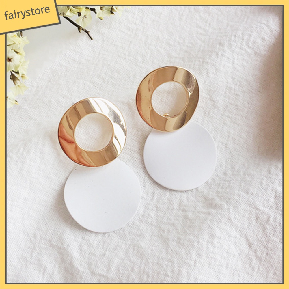 Khuyên tai hợp kim dáng tròn thời trang cho nữ