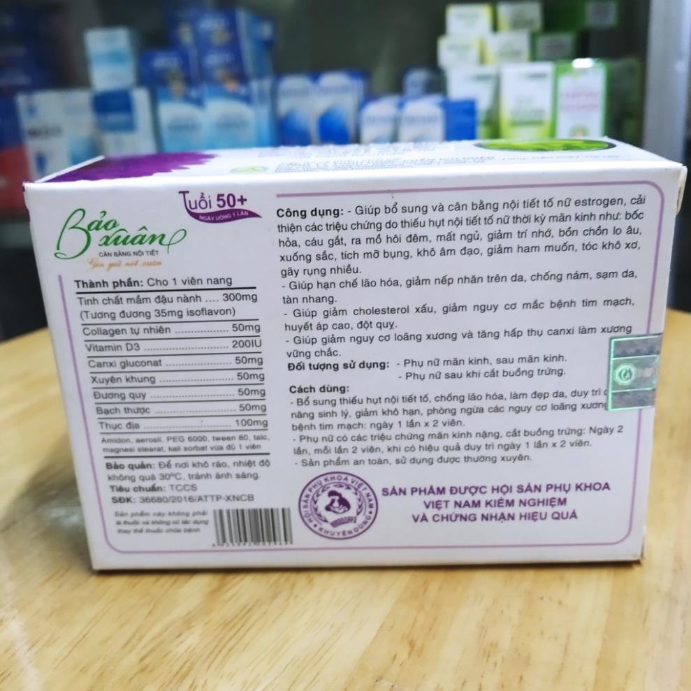 Bảo Xuân 50+ (Hộp 30 viên, Tím) - Viên uống cân bằng nội tiết tố nữ dành cho phụ nữ trên 50 tuổi - cvspharmacy