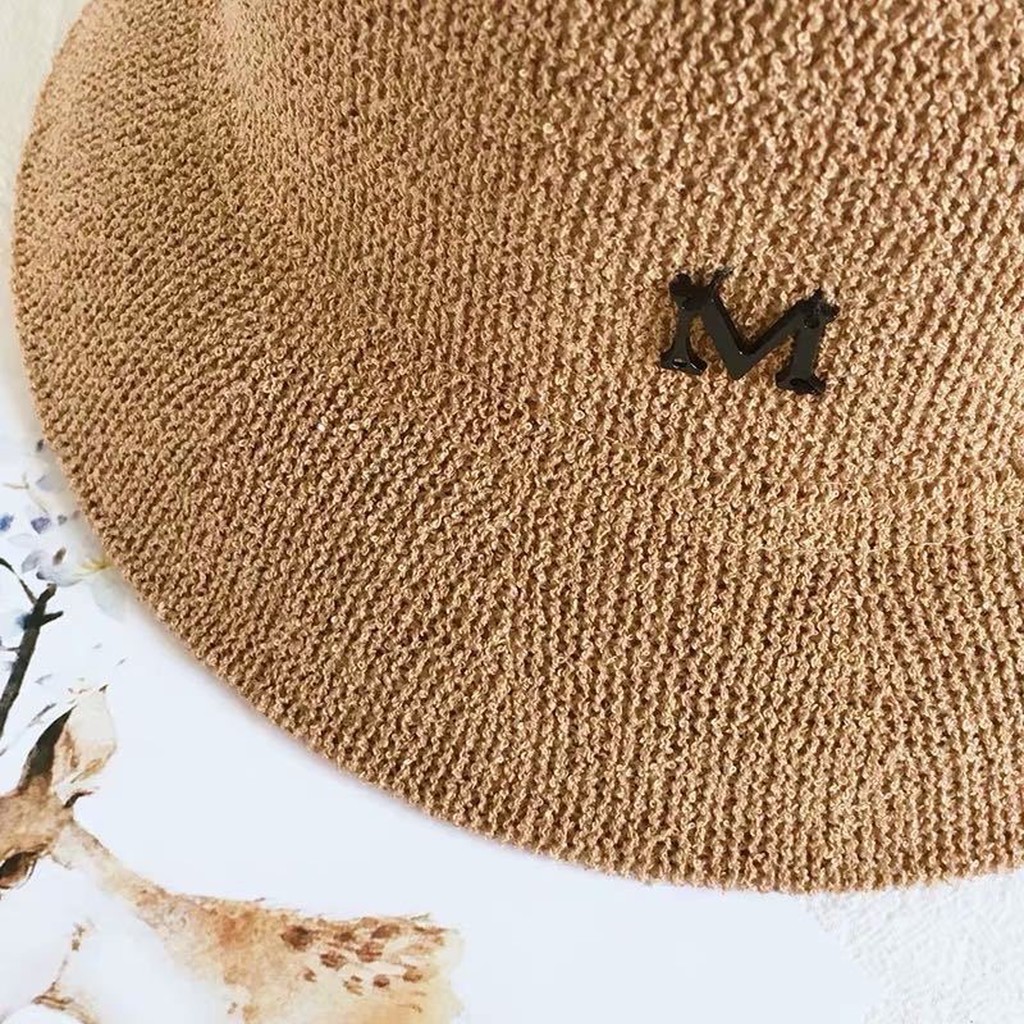 Mũ Bucket Cói Chữ M Hàn Quốc Siêu Xinh TOPBRA