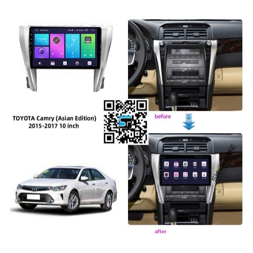 Mặt dưỡng lắp màn hình ANDROIRD xe Toyota Camry 2015-2018 Kèm rắc nguồn zin