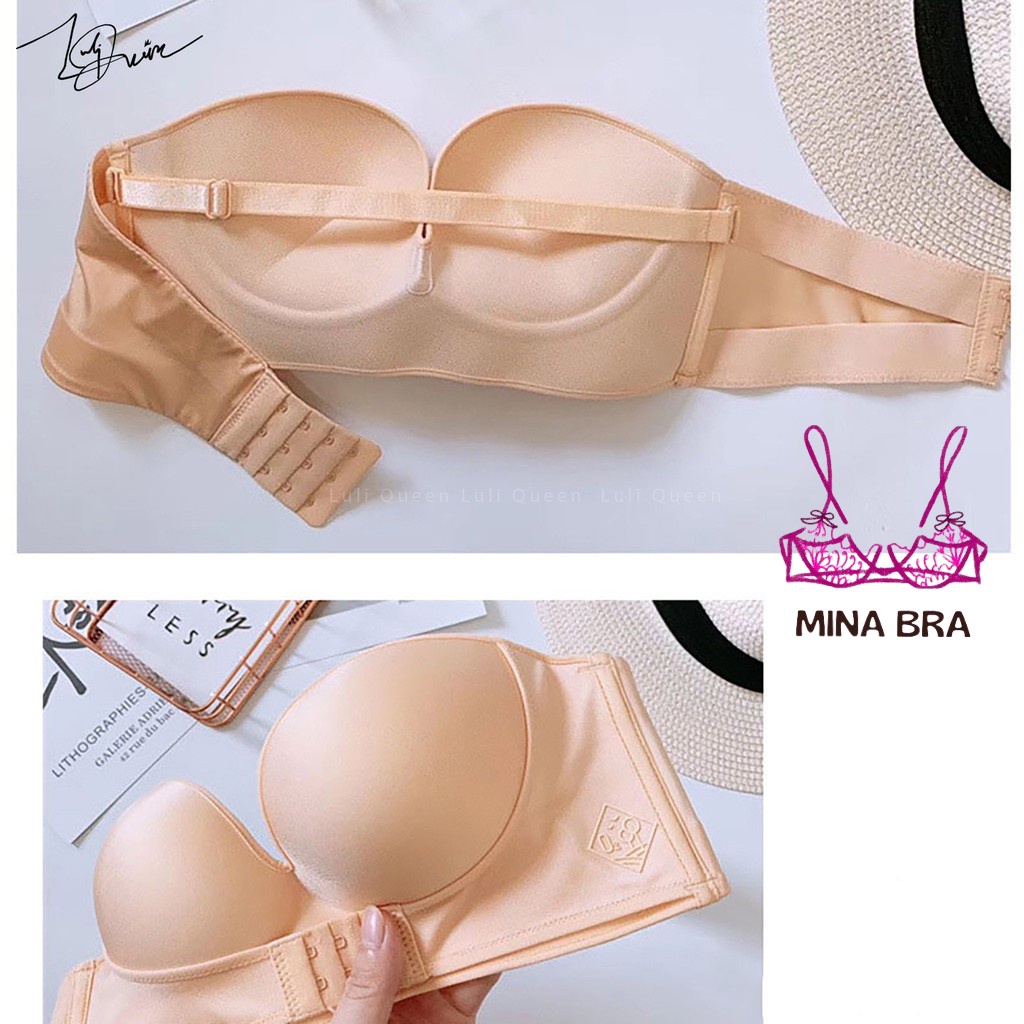 Áo Cup Ngực Cài Trước Mặc Áo Hở Vai Thời Trang MINABRA Áo Ngực Không Dây Chống Tụt Tạo Khe ACN01 | BigBuy360 - bigbuy360.vn