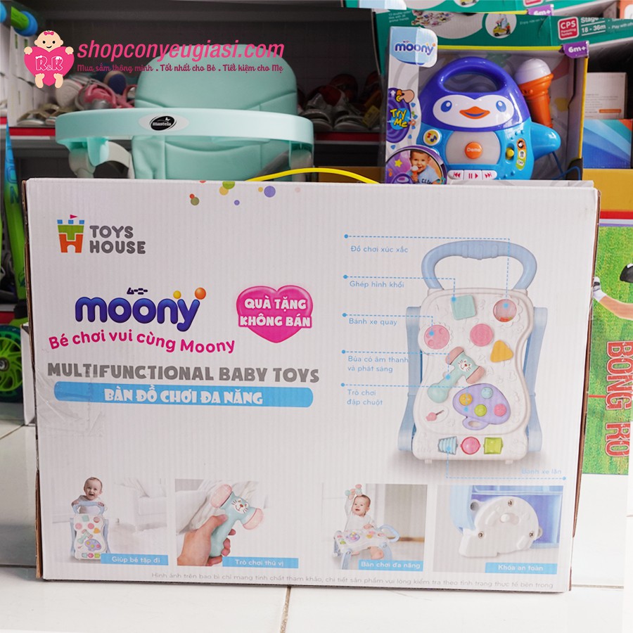 Bàn Chơi Đa Năng Kiêm Xe Đẩy Toys House (Quà Moony)