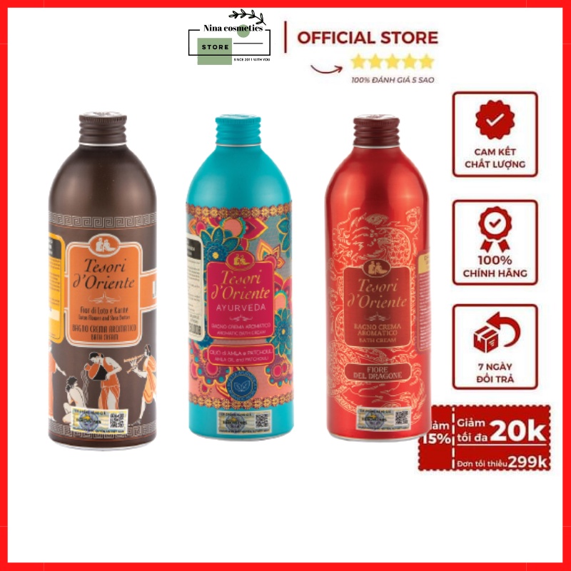 Sữa Tắm Xích  Nước Hoa Ý Tesori D’Oriente  Size 250ML - 500ML ( Có Vòi )