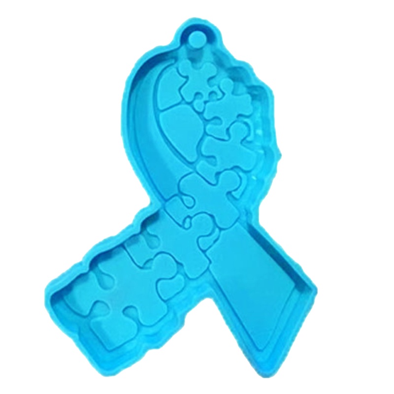 Khuôn Silicone Làm Móc Khóa Epoxy Resin Hình Dây Ruy Băng