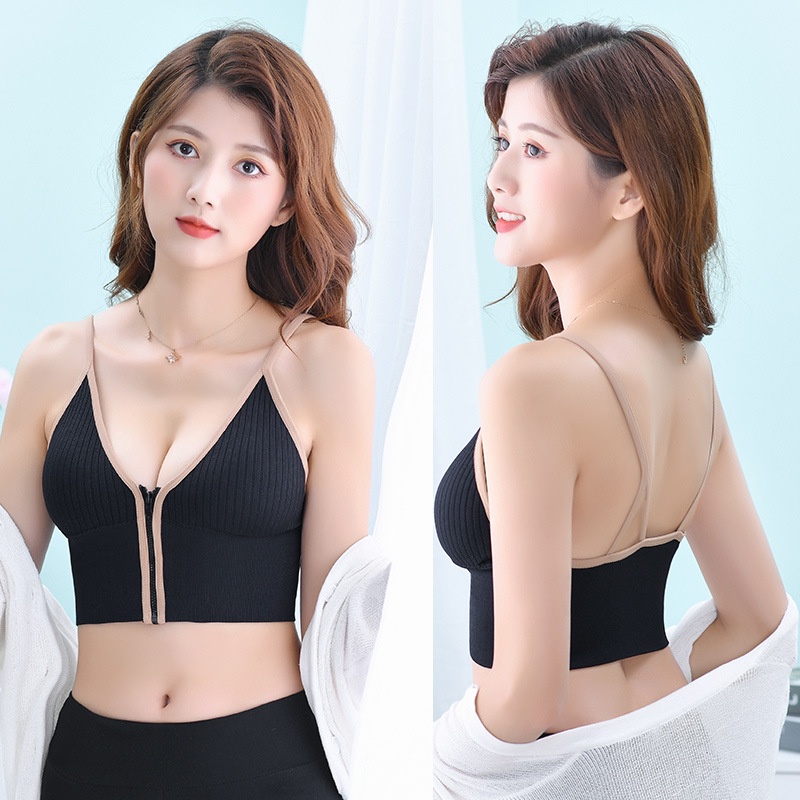 Áo bra nữ 2 dây tập gym thể thao co dãn và thấm hút mồ hôi, Áo lót đệm mút mỏng khóa trước gợi cảm LANIXA B3309